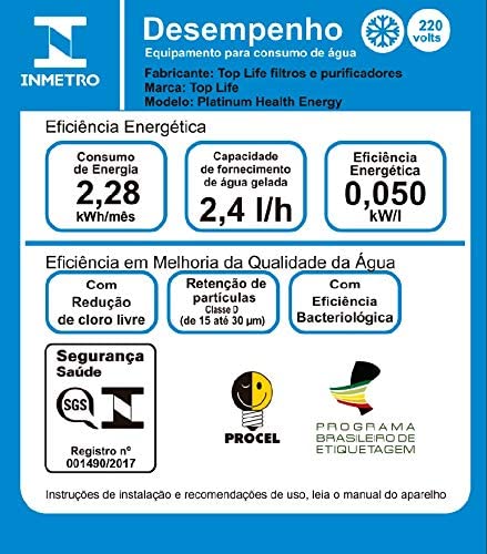 Purificador Agua Alcalina Ionizada com Ozônio Top Life (127, Preto)