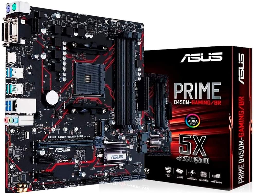 Placa-Mãe ASUS Prime - B450M Gaming/BR, AMD AM4, mATX, DDR4