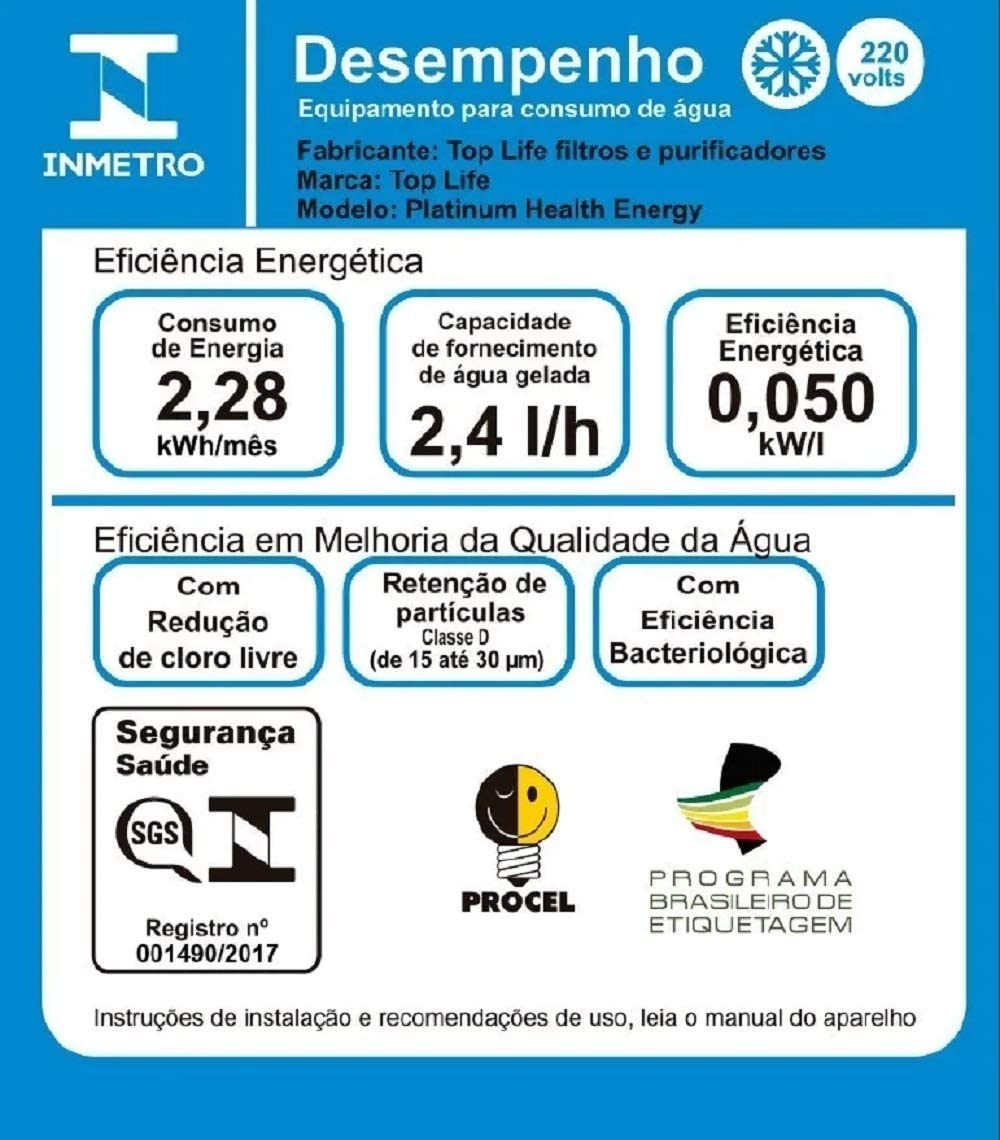 Purificador Agua Alcalina Ionizada com Ozônio Top Life (127, Preto)