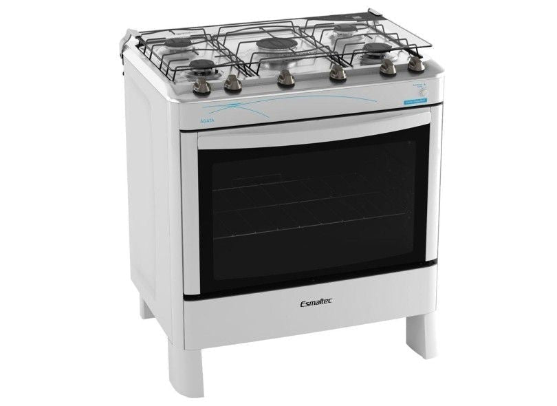 Fogão De Piso Esmaltec 5 Bocas Ágata Branco Bivolt