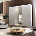 Guarda Roupa Casal 3 Espelhos 3 Portas Carina Espresso Móveis Branco