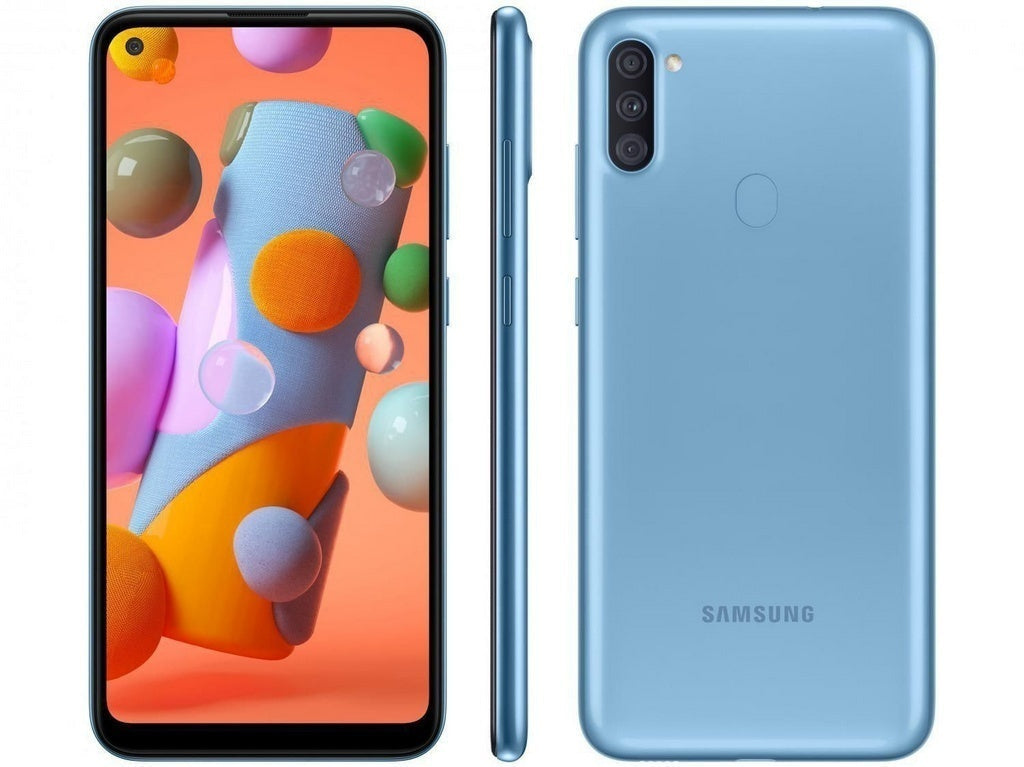 Smartphone Samsung Galaxy A11 64GB 4G Wi-Fi Tela 6.4'' Dual Chip 3GB RAM Câmera Tripla + Selfie 8MP - Azul