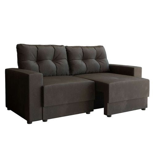 Sofá 3 Lugares Retrátil Lubeck Suede Grafite 180 cm