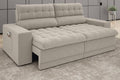 Sofá Omega Retrátil e Reclinável Velosuede Areia 2,30m (L)